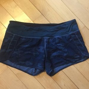 Teal blue lululemon run times shorts size 12